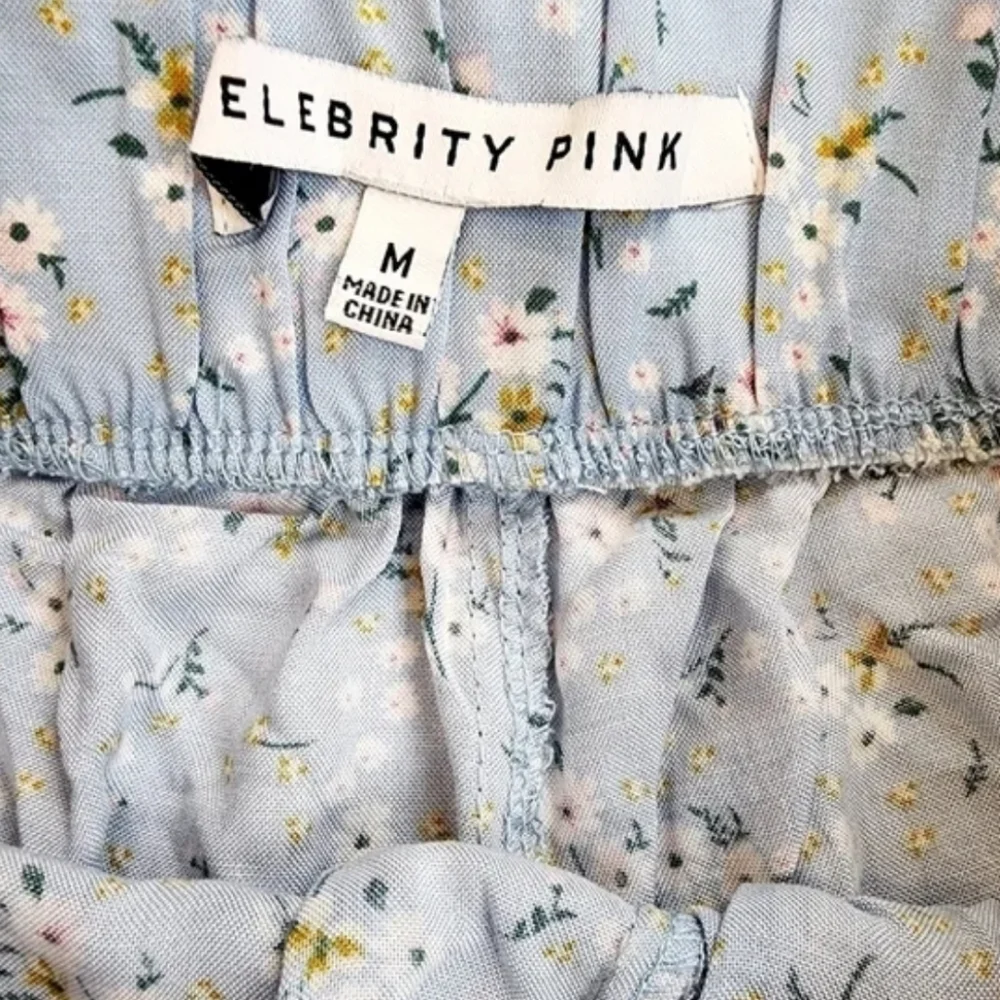Celebrity Pink Blue Floral Print Shorts